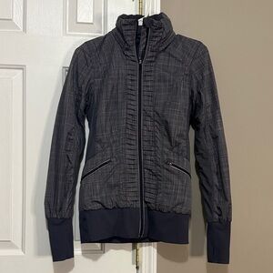 🖤 Lululemon Run: For Your Life Jacket — Black Plaid (Size 4)